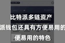 比特派多链资产  比特派钱包还具有方便易用的特色